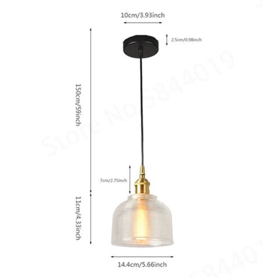 Glass Pendant Light with Adjustable 47 Inch Cable and Iron Hardware