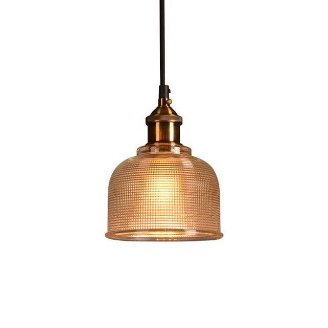 Glass Pendant Light with Adjustable 47 Inch Cable and Iron Hardware