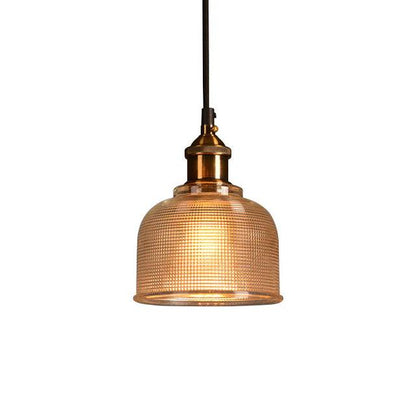 Glass Pendant Light with Adjustable 47 Inch Cable and Iron Hardware