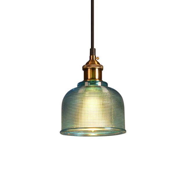Glass Pendant Light with Adjustable 47 Inch Cable and Iron Hardware