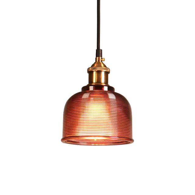 Glass Pendant Light with Adjustable 47 Inch Cable and Iron Hardware