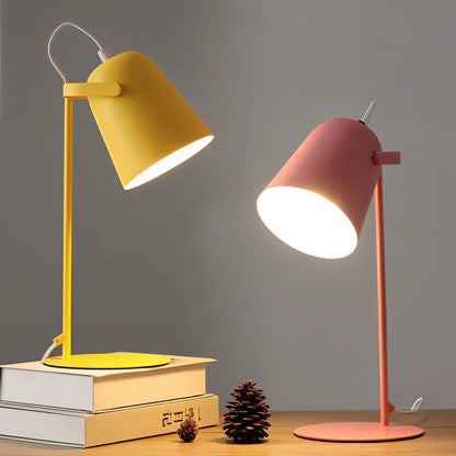 Adjustable Reading Lamp with Tilting Shade and Iron Base, 63 Inch Cord