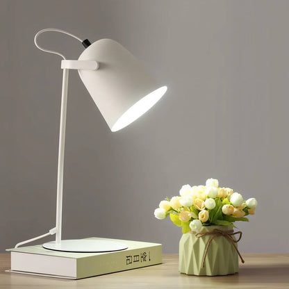 Adjustable Reading Lamp with Tilting Shade and Iron Base, 63 Inch Cord