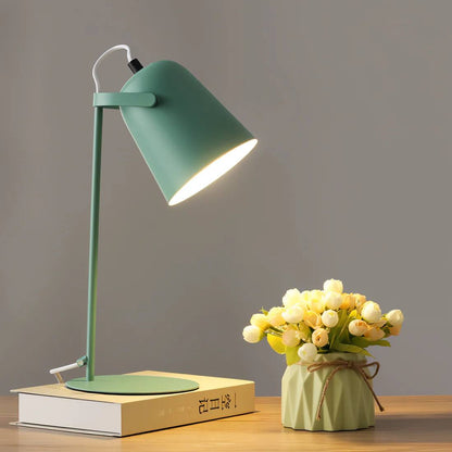 Adjustable Reading Lamp with Tilting Shade and Iron Base, 63 Inch Cord