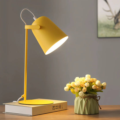 Adjustable Reading Lamp with Tilting Shade and Iron Base, 63 Inch Cord