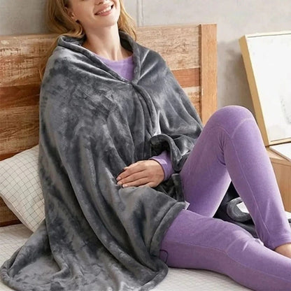 Portable Heated Blanket with Three Temperature Settings and Power Bank Compatibility