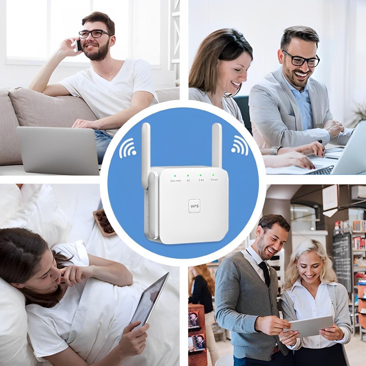 Long Range WiFi Repeater with Wall Penetrating Antenna and Multi-Device Support