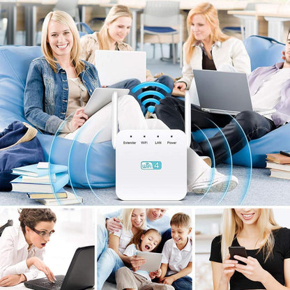 Long Range WiFi Repeater with Wall Penetrating Antenna and Multi-Device Support