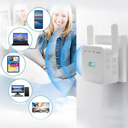 Long Range WiFi Repeater with Wall Penetrating Antenna and Multi-Device Support