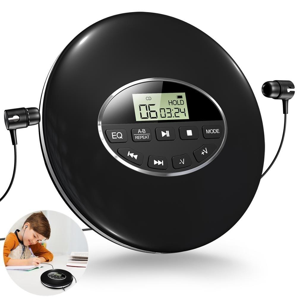 Portable CD Player with Anti-Skip Protection and Five Sound Modes, LCD Display