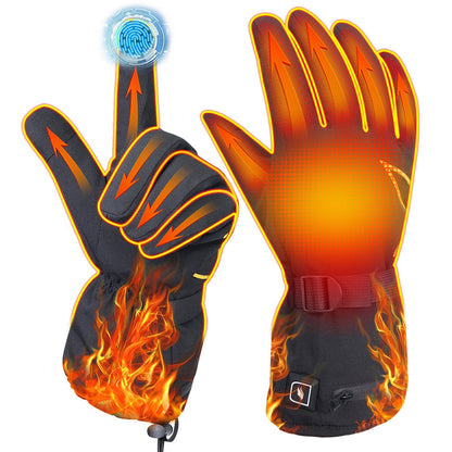 Rechargeable Battery Heated Gloves with Touchscreen Fingers and 3 Heat Settings