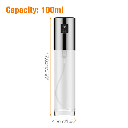 Pump Spray Oil Mister with Glass Chamber and Stainless Steel Top