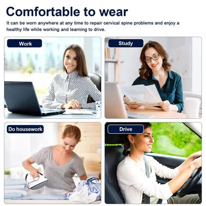 Adjustable Neck Traction Device with Heat Settings and Five Height Positions