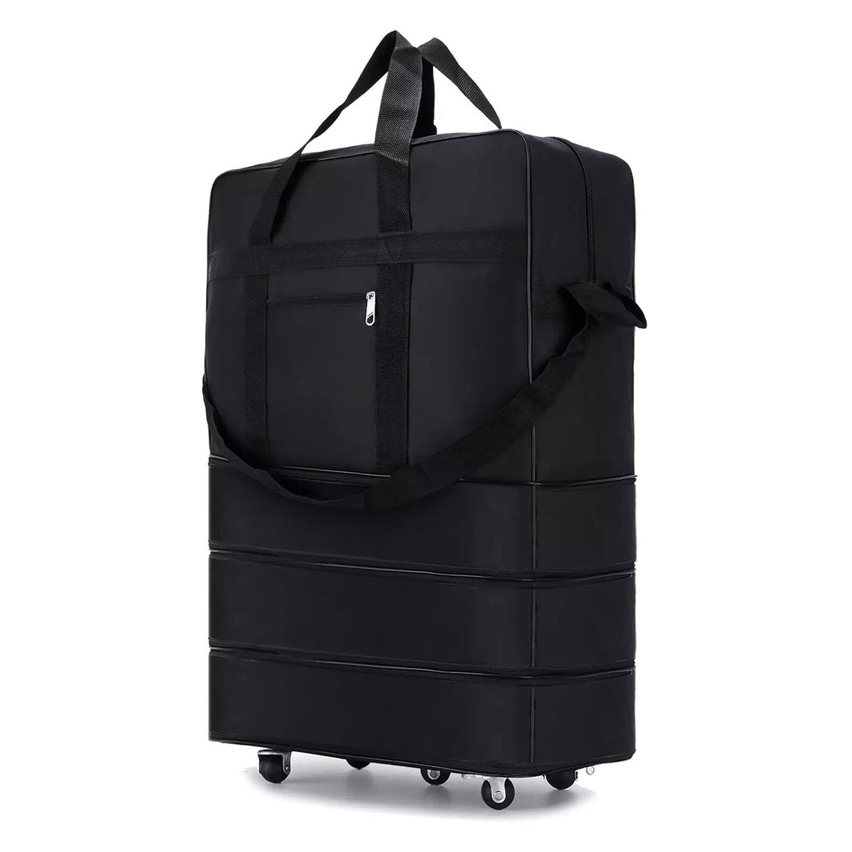 Rolling Duffle Bag with Five-Wheel System and Expandable Storage for Travel
