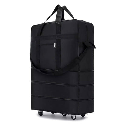 Rolling Duffle Bag with Five-Wheel System and Expandable Storage for Travel