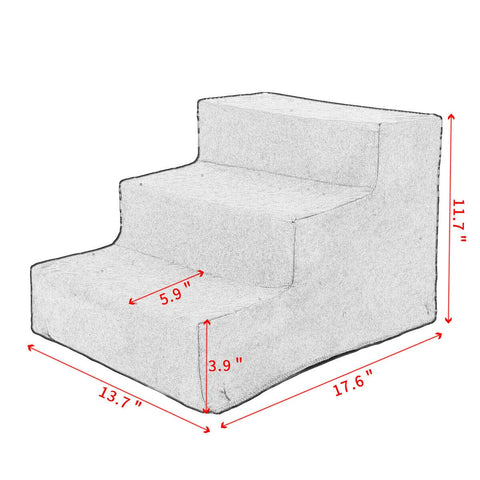 Dog Steps with Machine Washable Fleece Cover and Textured Grip Surface