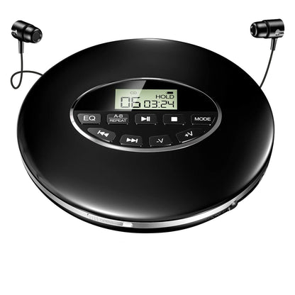 Portable CD Player with Anti-Skip Protection and Five Sound Modes, LCD Display