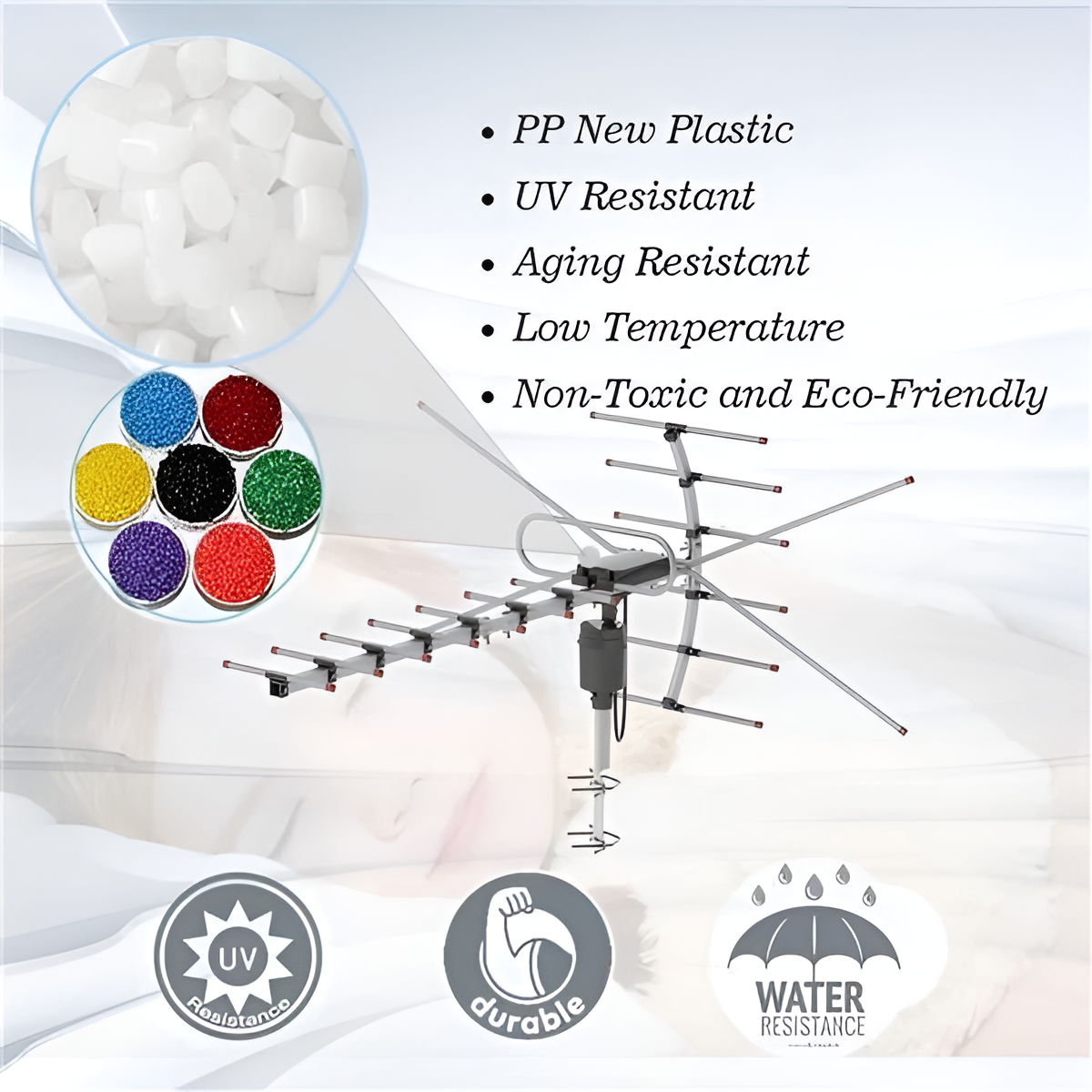 Motorized Outdoor TV Antenna with 360 Degree Rotation and 4G LTE Filtering