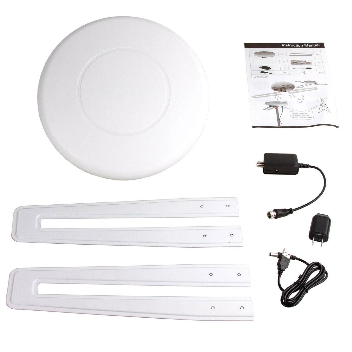 Indoor HDTV Antenna with Omnidirectional Reception and 40ft Cable, Auto Channel Lock