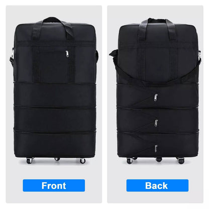 Rolling Duffle Bag with Five-Wheel System and Expandable Storage for Travel