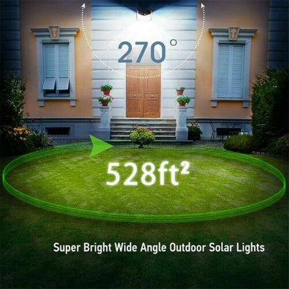Outdoor Motion Sensor Flood Light with Solar Panel and 16-Foot Detection Range