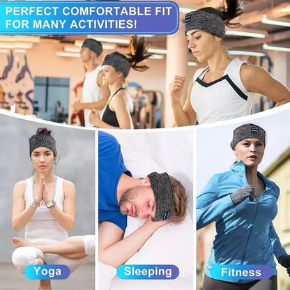 Wireless Headband with Flat Speakers and Eye Mask, Cotton Sleep Headset