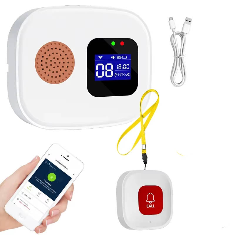 Wearable SOS Alert Button with Wireless Receiver and Mobile App Notifications