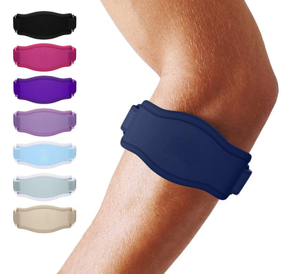 Elbow Compression Brace with Three Adjustable Straps and Moisture Wicking Fabric