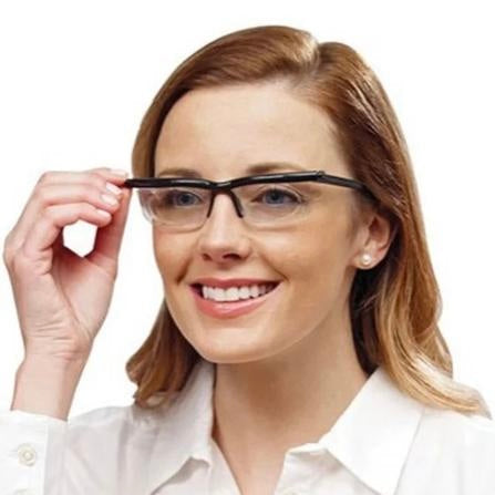 Variable Focus Vision Glasses with Manual Lens Adjustment and Scratch Resistant Coating