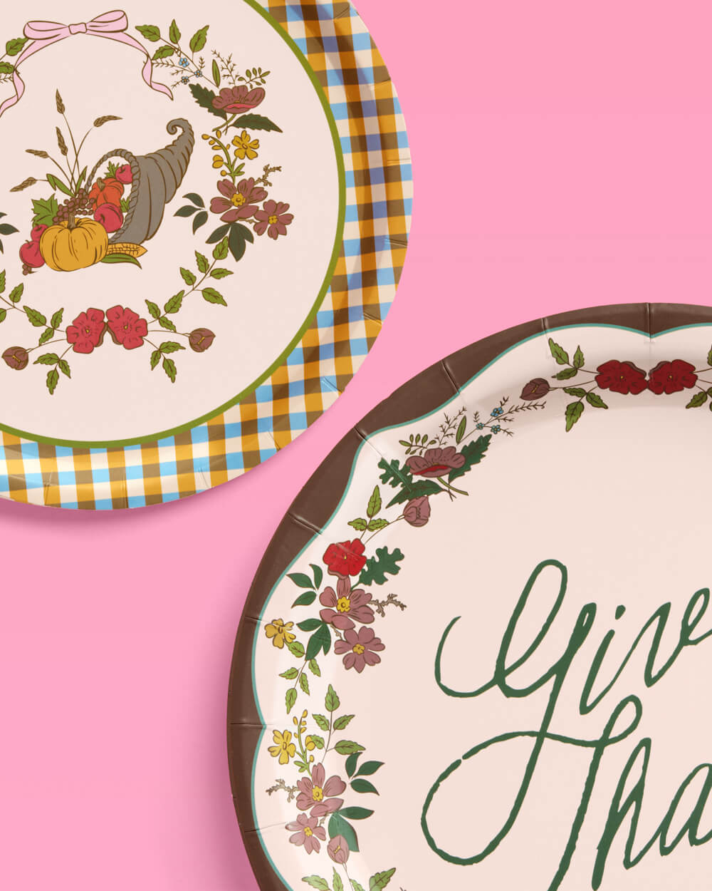 Autumn Iridescent Paper Plates with Mixed Patterns, 9 and 7 Inch Set