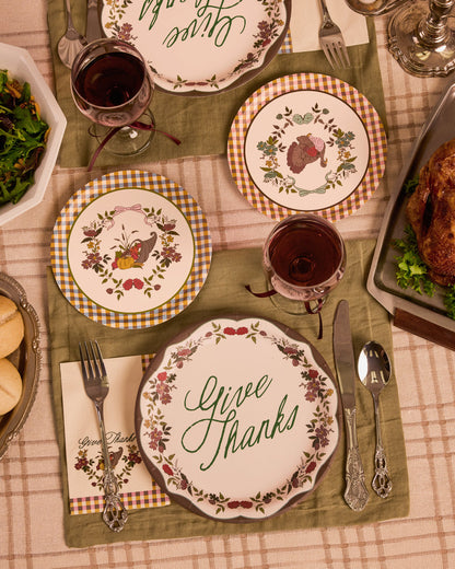 Autumn Iridescent Paper Plates with Mixed Patterns, 9 and 7 Inch Set