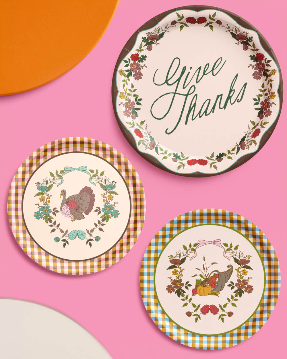 Autumn Iridescent Paper Plates with Mixed Patterns, 9 and 7 Inch Set