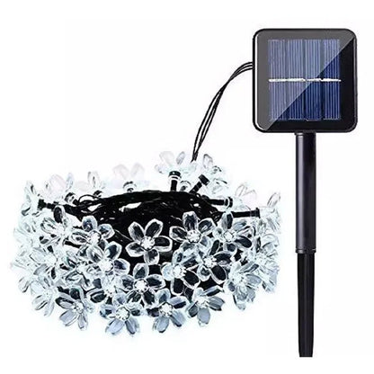Solar Cherry Blossom String Lights with 50 Bulbs and Copper Wire, 5 Meter Length All Vera Mart