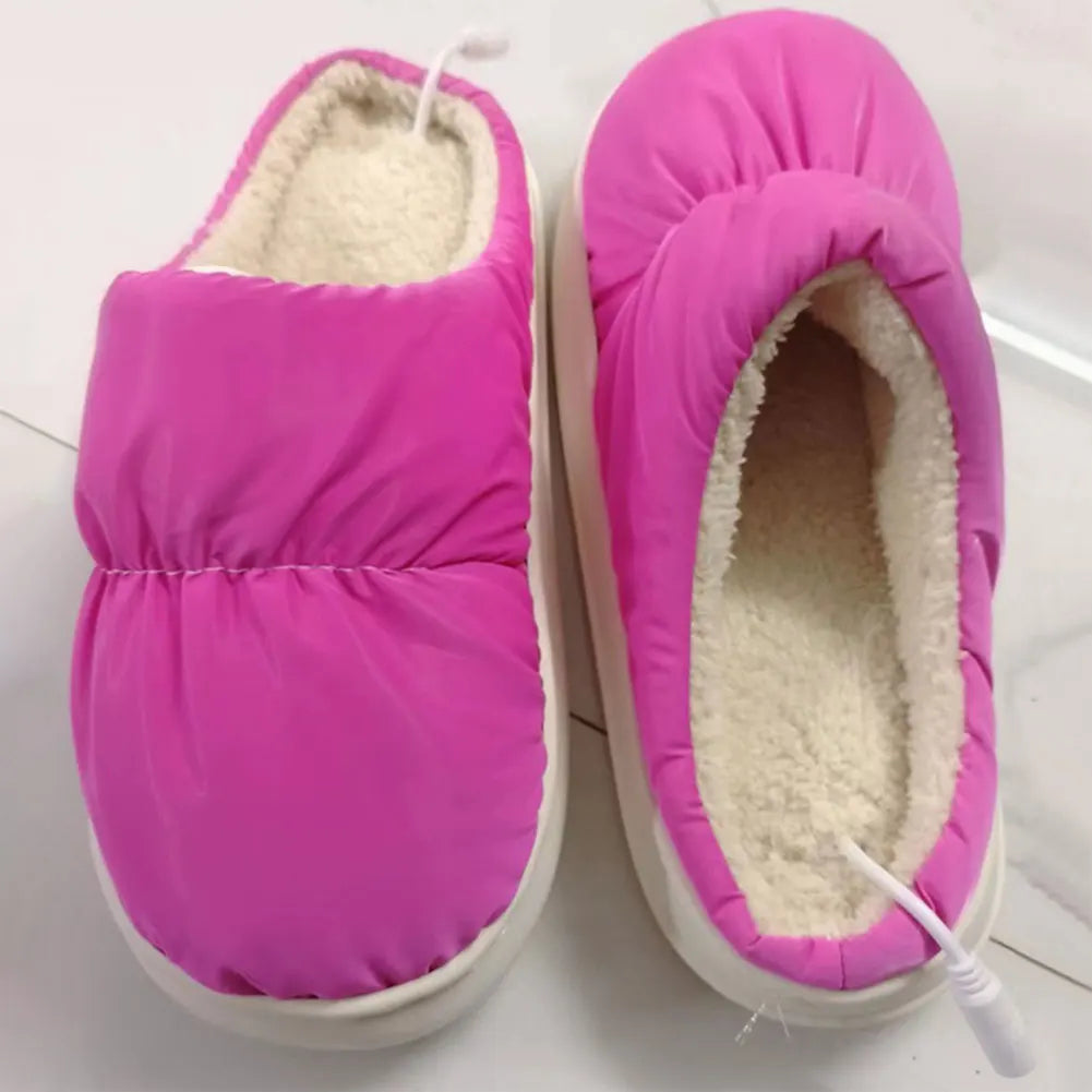 Heated Slippers with Detachable Cord and Non-Slip Sole for Men and Women