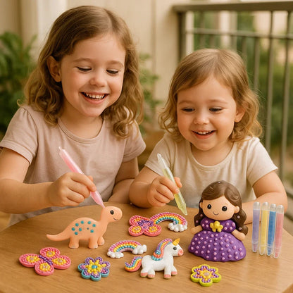 Bead Painting Set for Kids with Design Templates and Colored Beads
