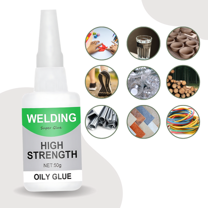 Instant Bond Adhesive for Ceramics, Glass, and Metal with Clear Transparent Finish