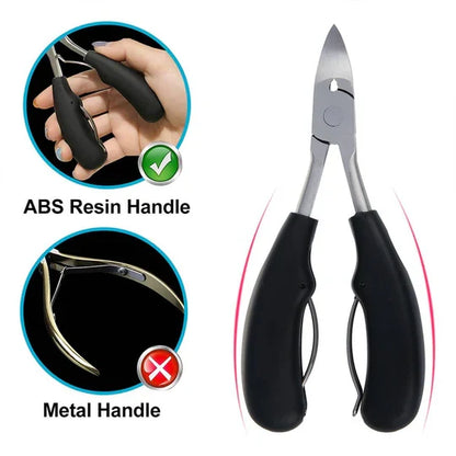Thick Nail Clipper Set with Carbon Steel Blade and Built-In File