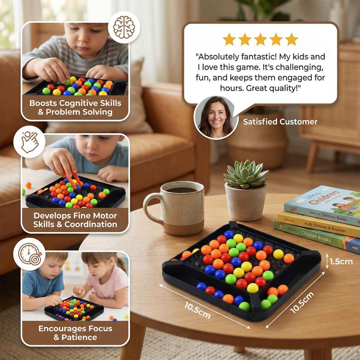 Marble Puzzle with Color Pattern Matching and Logic Training