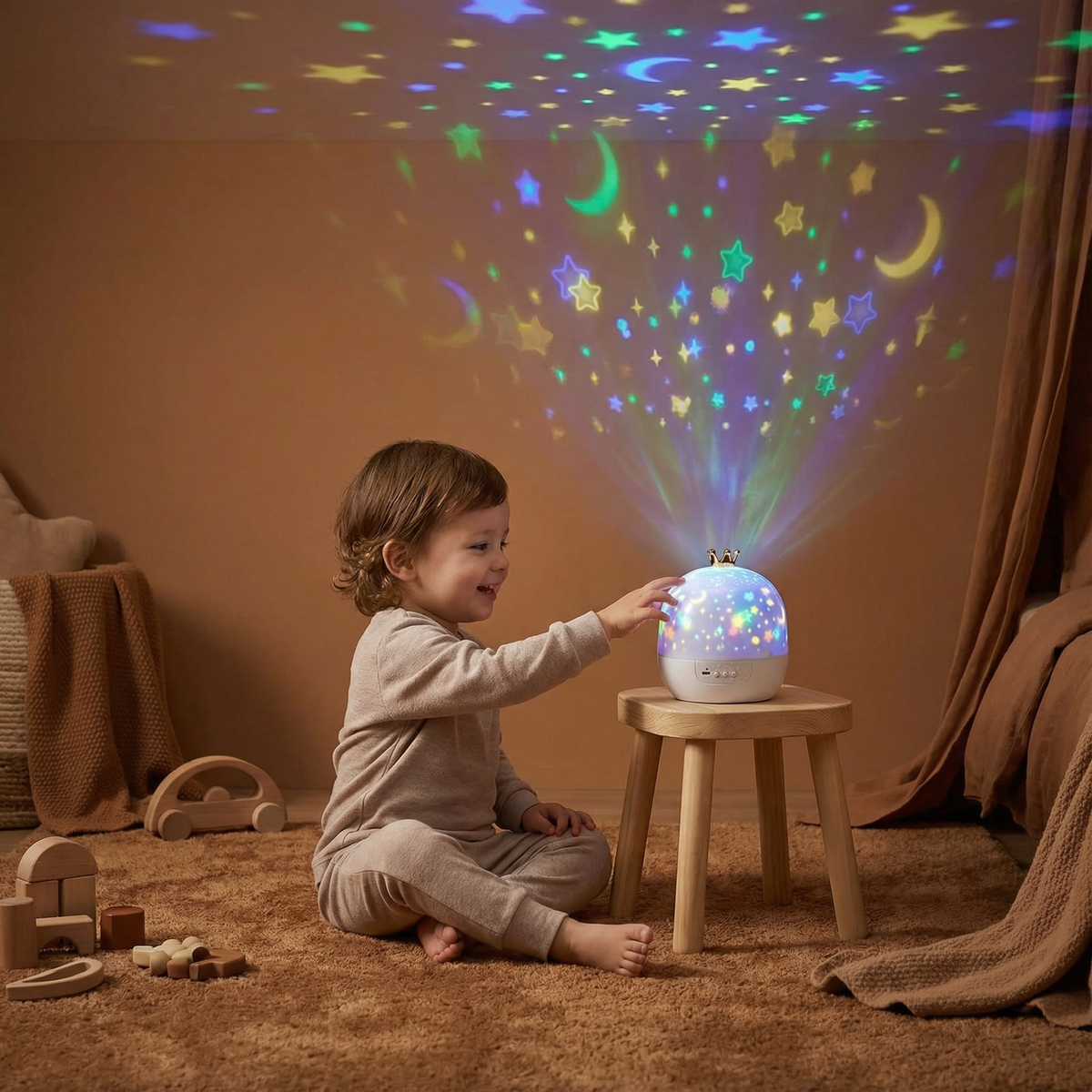 Ceiling Projector with Music Speaker and Dual Scene Modes for Kids