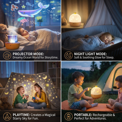 Ceiling Projector with Music Speaker and Dual Scene Modes for Kids
