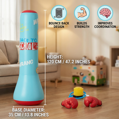 Inflatable Punching Bag for Kids with Water-Filled Base and Self-Righting Action