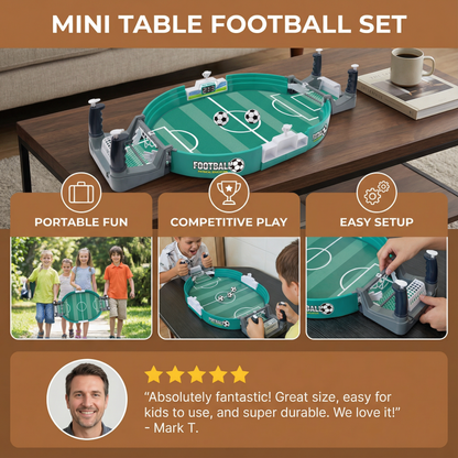 Tabletop Football Game with Sliding Rod Controls and Built-in Scoreboard