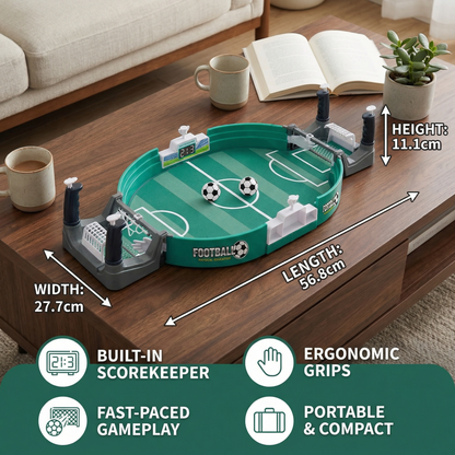 Tabletop Football Game with Sliding Rod Controls and Built-in Scoreboard