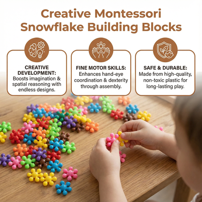 Interlocking Snowflake Building Blocks with Multiple Connection Points and Storage Box