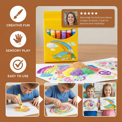 Puffy Texture Crayons with Raised Ink Formula and Washable Colors
