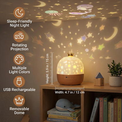 Ceiling Projector with Music Speaker and Dual Scene Modes for Kids