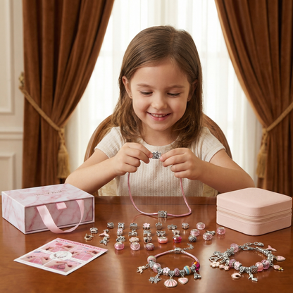 Bead Jewelry Crafting Kit with Elastic String and Metal Clasps