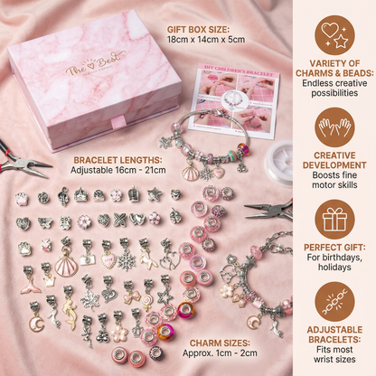 Bead Jewelry Crafting Kit with Elastic String and Metal Clasps