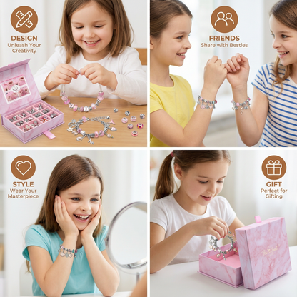 Bead Jewelry Crafting Kit with Elastic String and Metal Clasps