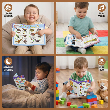 Interactive English Learning Book with 300 Words and Touch Sound Buttons